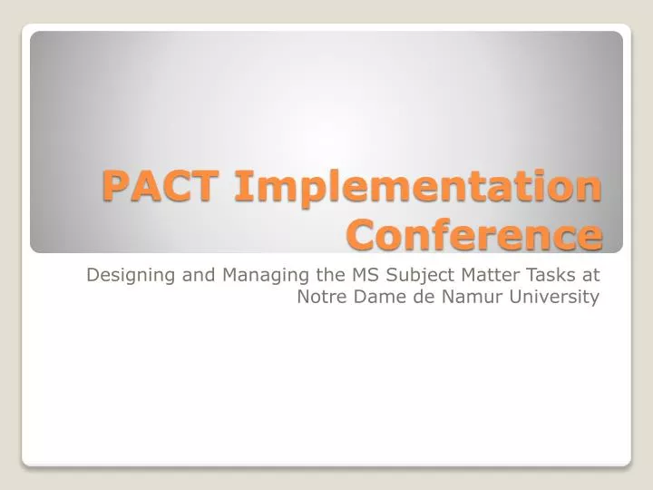pact implementation conference