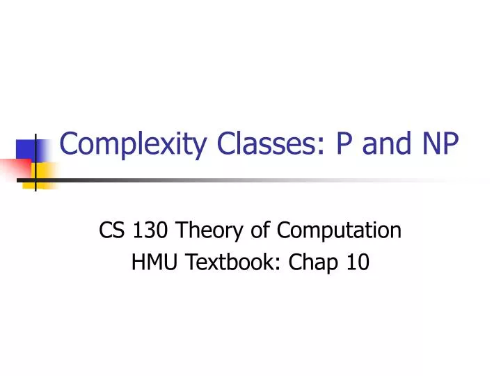 complexity classes p and np