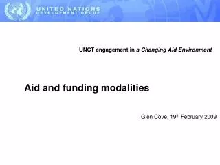 UNCT engagement in a Changing Aid Environment
