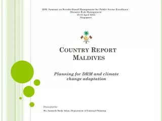 Country Report Maldives