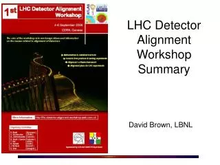 LHC Detector Alignment Workshop Summary