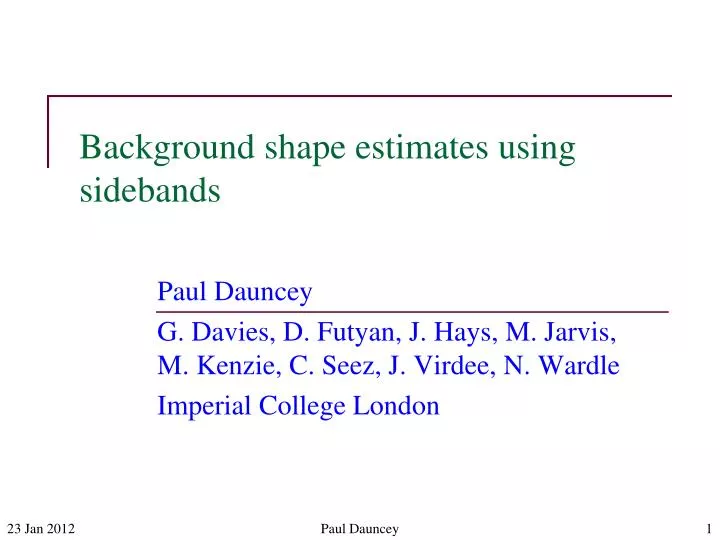 background shape estimates using sidebands