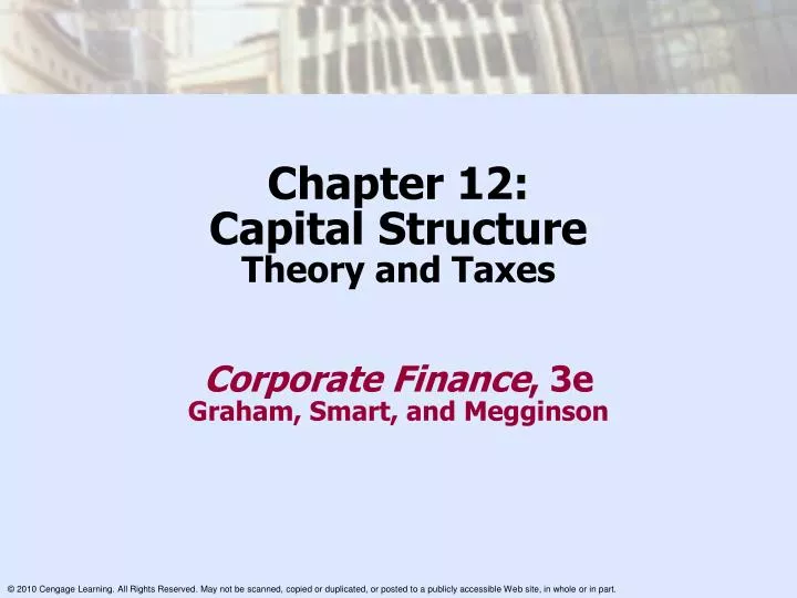 chapter 12 capital structure theory and taxes