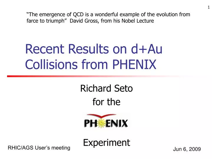 recent results on d au collisions from phenix