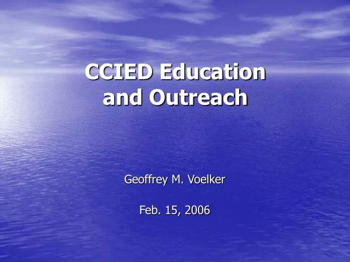 ccied education and outreach