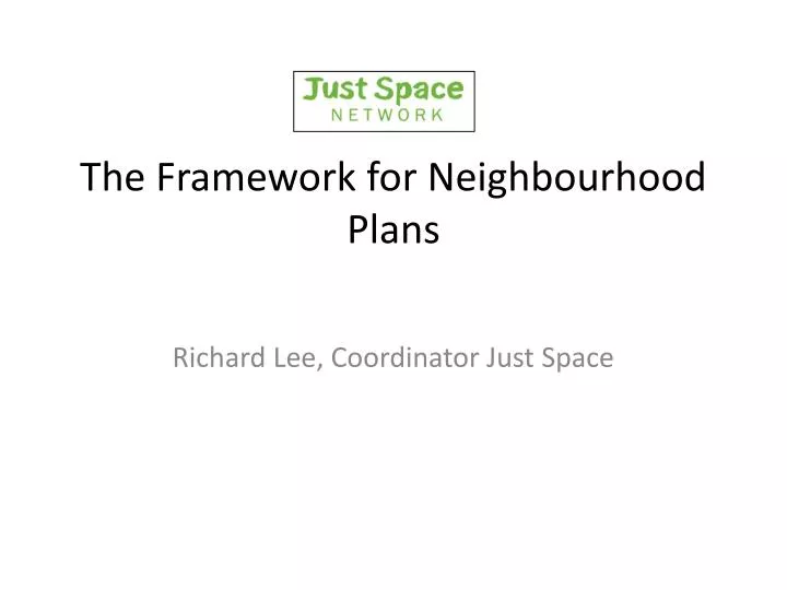 the framework for neighbourhood plans