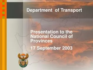 National Department of Transport (NDOT)