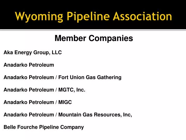 wyoming pipeline association