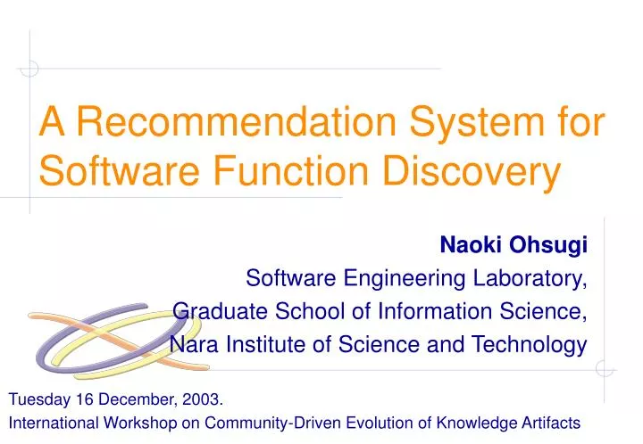 a recommendation system for software function discovery