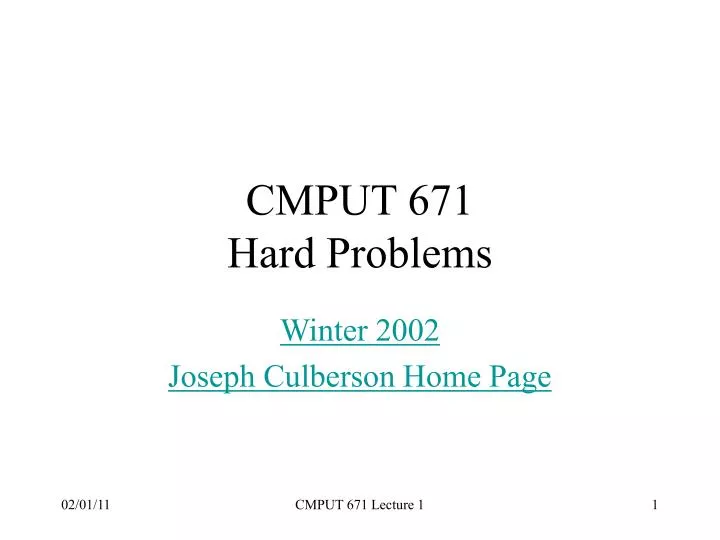 cmput 671 hard problems
