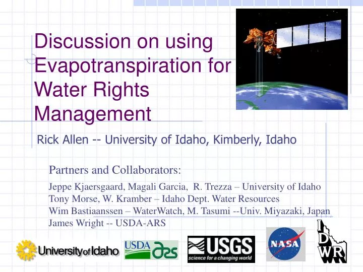 discussion on using evapotranspiration for water rights management