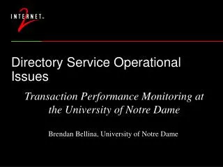 Directory Service Operational Issues