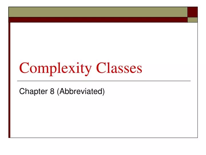 complexity classes