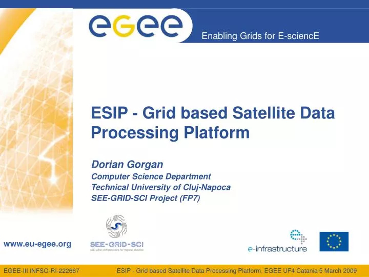 esip grid based satellite data processing platform