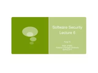 Software Security Lecture 6