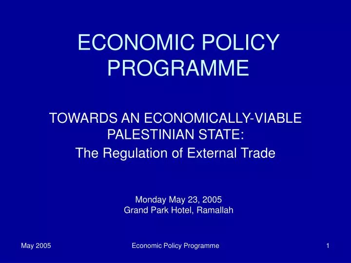 economic policy programme