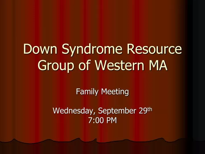 down syndrome resource group of western ma