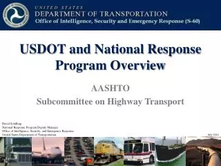 USDOT and National Response Program Overview