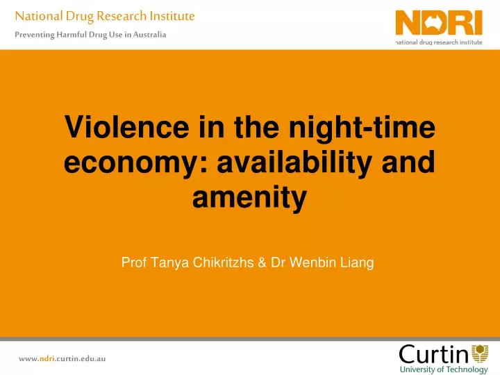 violence in the night time economy availability and amenity