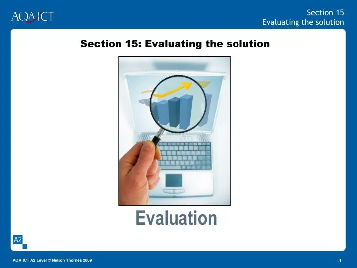 section 15 evaluating the solution