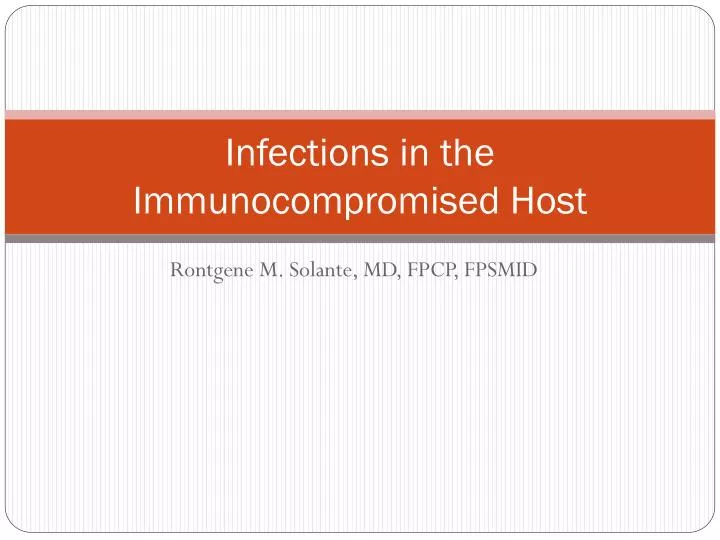 infections in the immunocompromised host