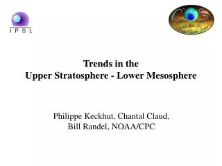 Trends in the Upper Stratosphere - Lower Mesosphere