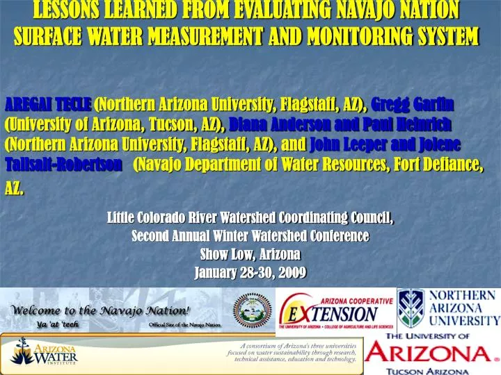 lessons learned from evaluating navajo nation surface water measurement and monitoring system