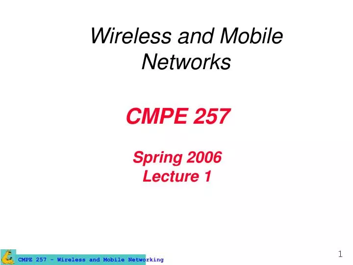 cmpe 257 spring 2006 lecture 1