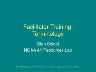 Facilitator Training: Terminology
