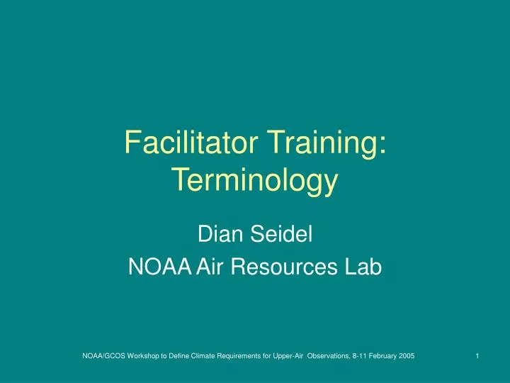 facilitator training terminology