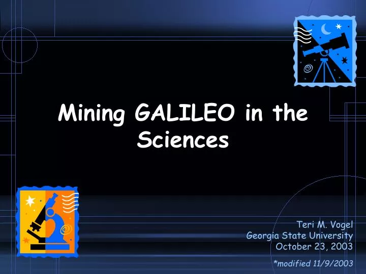 mining galileo in the sciences