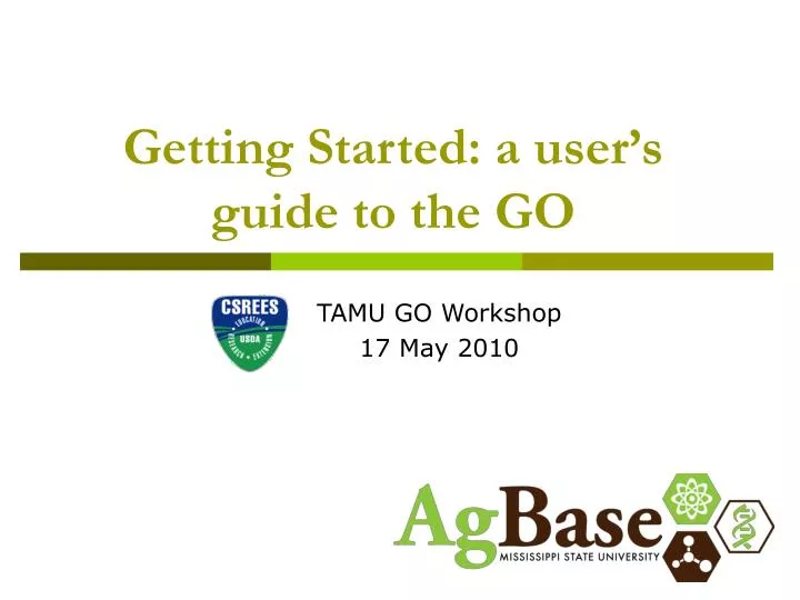 getting started a user s guide to the go