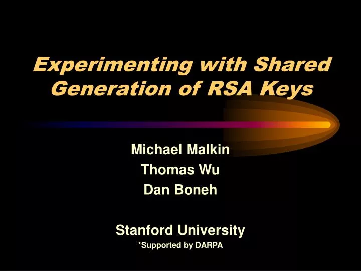 experimenting with shared generation of rsa keys