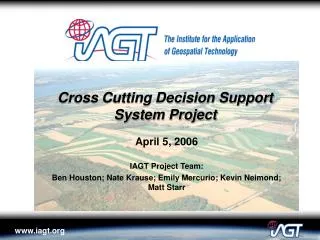 Cross Cutting Decision Support System Project