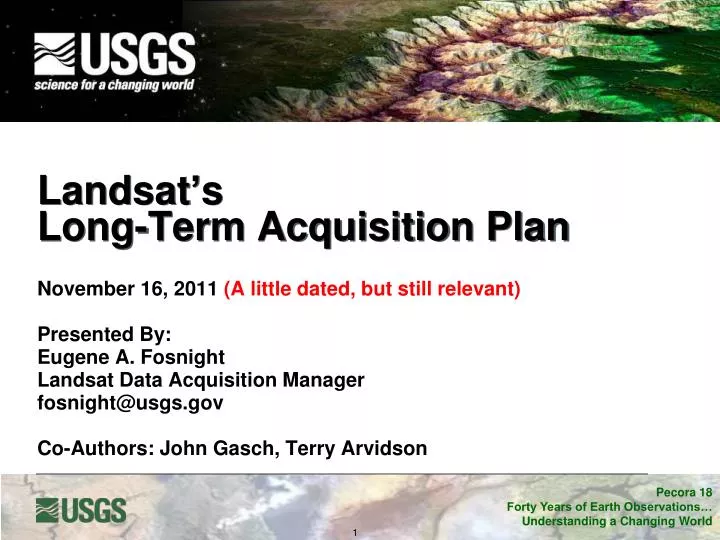 landsat s long term acquisition plan