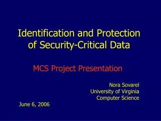Identification and Protection of Security-Critical Data