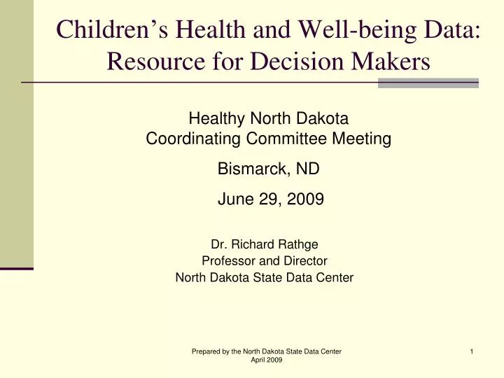 children s health and well being data resource for decision makers