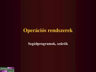 oper ci s rendszerek