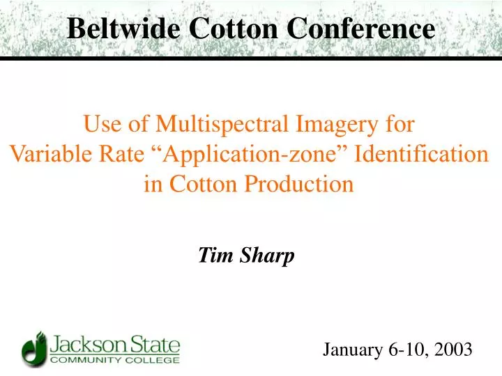use of multispectral imagery for variable rate application zone identification in cotton production