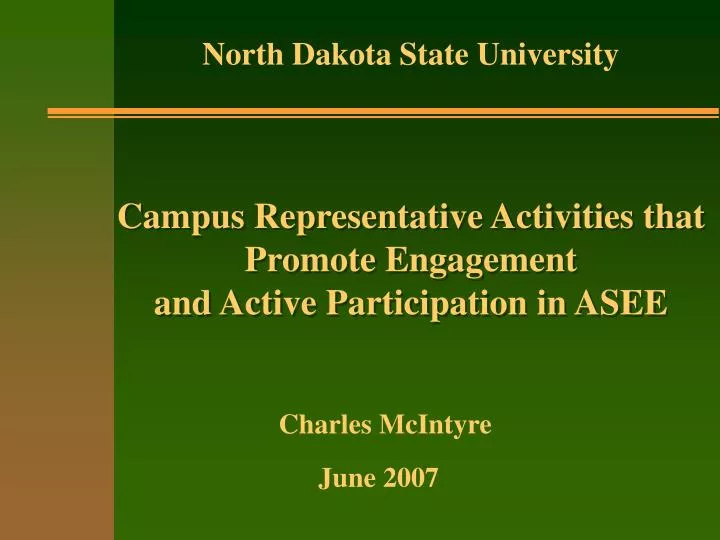 campus representative activities that promote engagement and active participation in asee