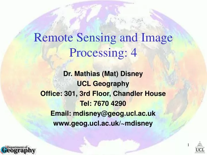 remote sensing and image processing 4