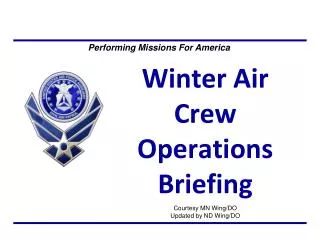 Winter Air Crew Operations Briefing