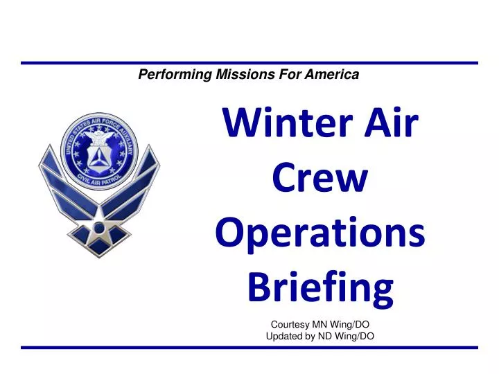 winter air crew operations briefing