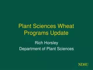 plant sciences wheat programs update