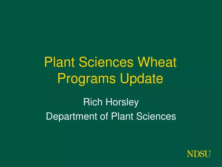 plant sciences wheat programs update