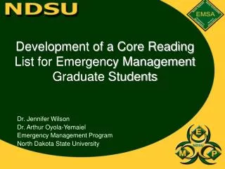 Development of a Core Reading List for Emergency Management Graduate Students