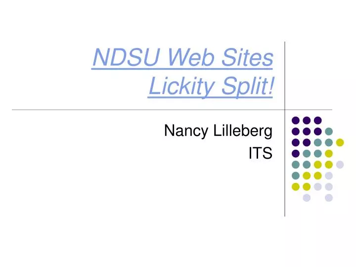 ndsu web sites lickity split