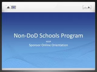 Non-DoD Schools Program