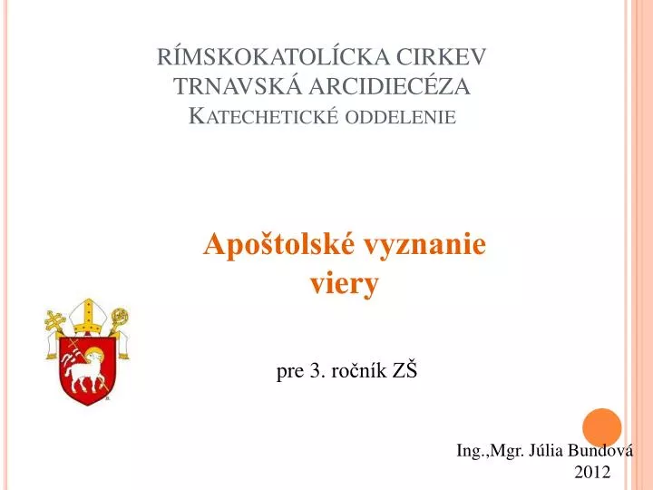 r mskokatol cka cirkev trnavsk arcidiec za katechetick oddelenie