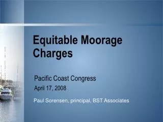 Equitable Moorage Charges